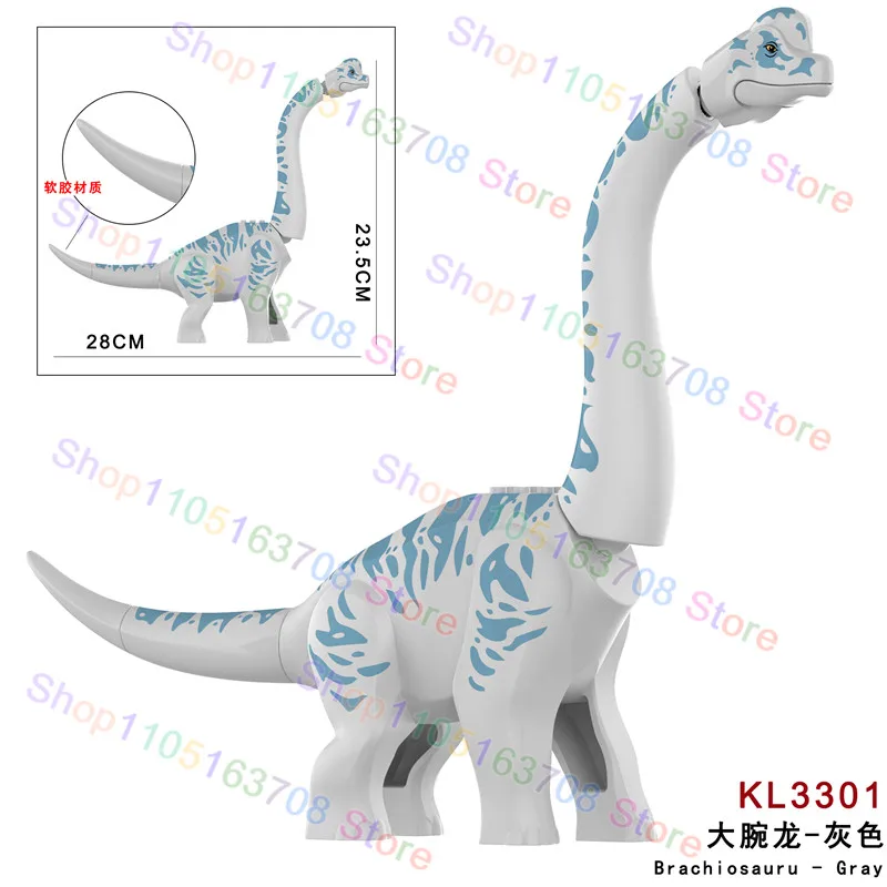 Novos dinossauros mundo dino grande brachiosaurus modelo blocos de construção diy figuras dinossauro tijolos acessórios brinquedos crianças presentes