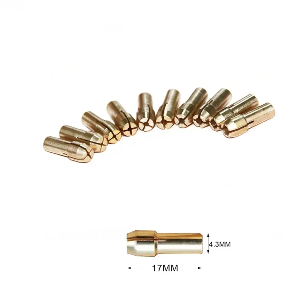 Brass Collet Chuck 4.3mm Shank 0.5/0.8/1.0/1.2/1.6/1.8/2.0/2.2/2.4/3.0/3.2mm Rotary Tool Accessories Drill