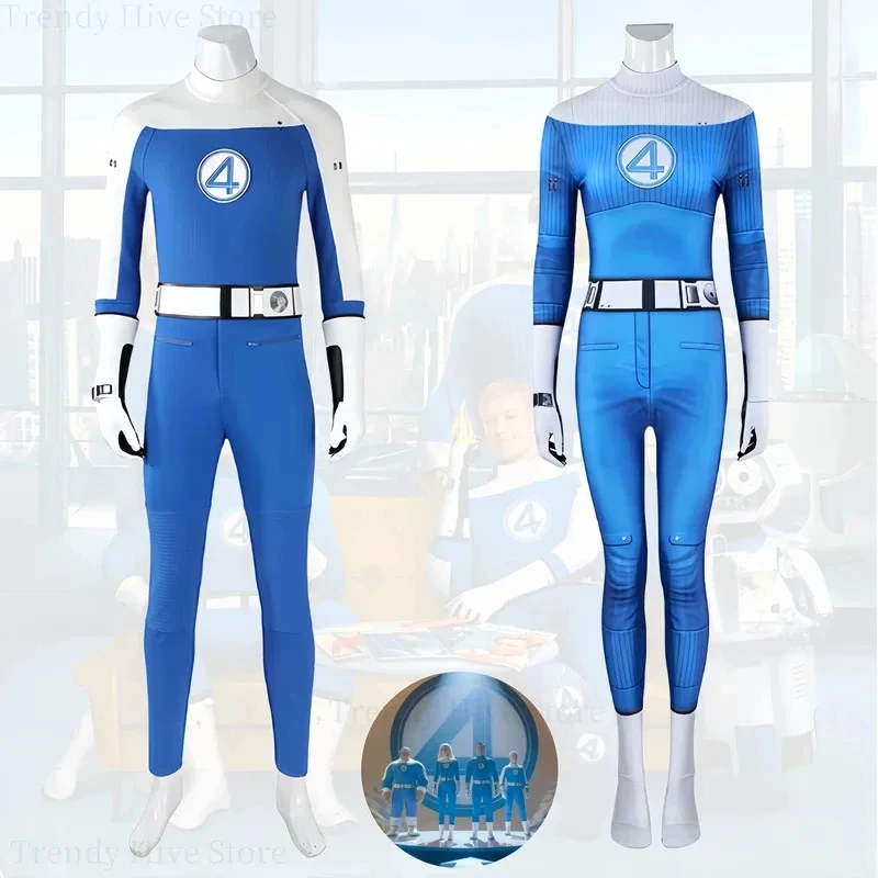 

♥AA Fantastic Four Cosplay Reed Richards Susan Storm Costume Disguise for Adult Men Women Jumpsuit Bodysuit Halloween C New 2026