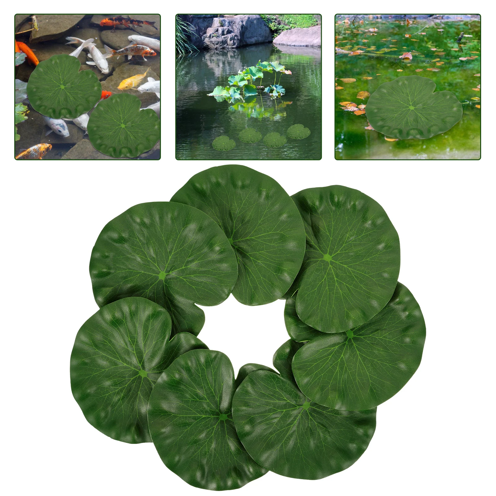 10개입 고급 인조 연꽃잎 18cm EVA 플로팅 워터 장식 잎 수족관 물고기 연못 녹색 플로팅 식물