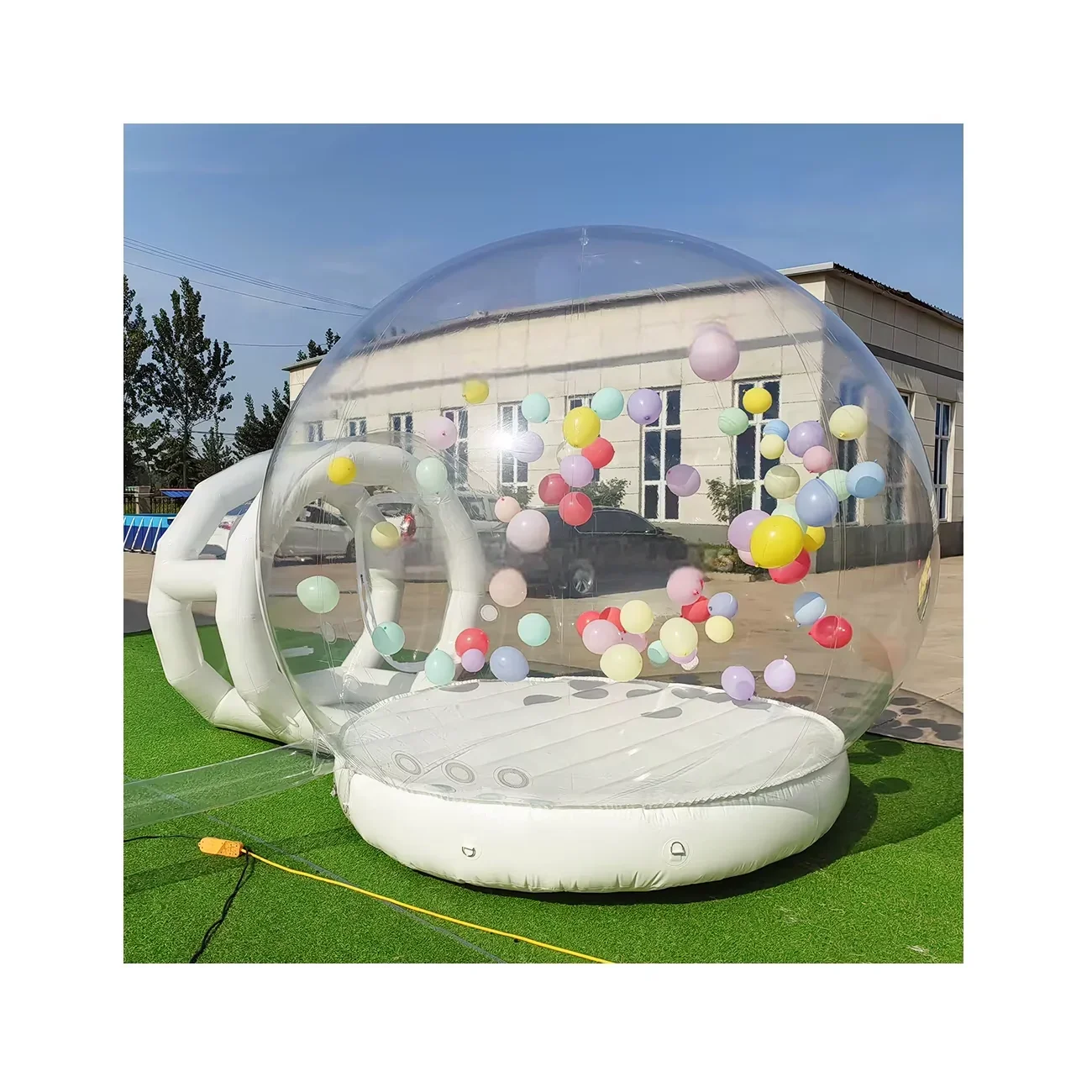 Commercial Inflatable PVC Bouncer Bubble House with Blower White Unisex Wedding Bounce Bouncy Castle with Blow-Up Balloonspromot
