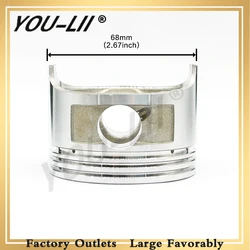 YOULII  Cylinder Piston Fit For 168F Engine GX160 GX200 5.5HP 6.5HP Carburetor Chainsaw 68mm Piston For Dirt Bike Motorcycle