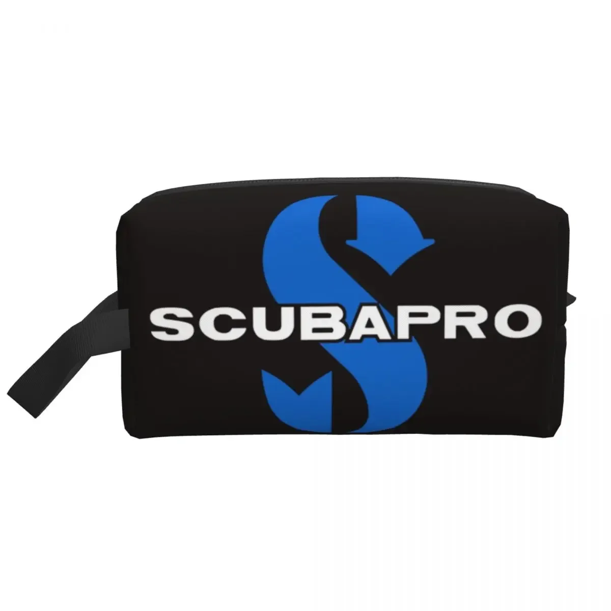 Custom Scubapros Diving Logo Toiletry Bag for Women Makeup Cosmetic Organizer Lady Beauty Storage Dopp Kit Case