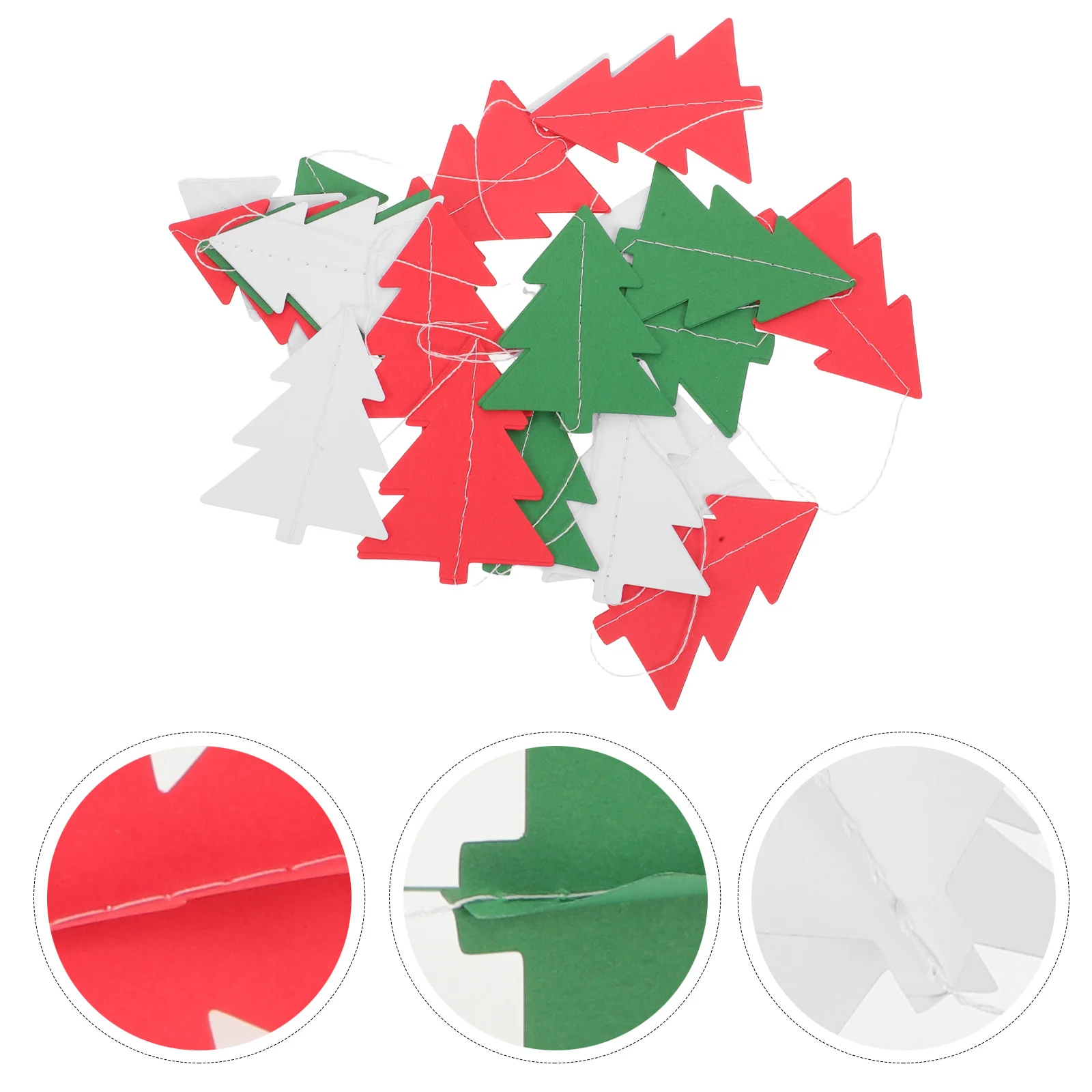 

5Pcs Christmas Tree Garland 3D Paper Streamers Red White Green Festive Holiday Party Decorations Banner for Xmas Ceiling Hanging
