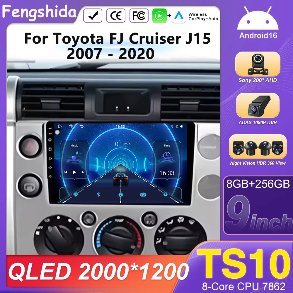 

Car Radio Android For Toyota FJ Cruiser J15 2006- 2020 Navigation GPS Android Auto HDR Stereo 5G Wifi No 2din DVD