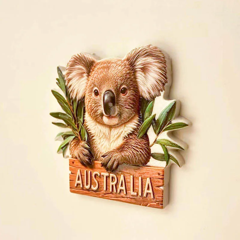 3D magnetic fridge magnets, cute koala, Australia, travel souvenirs, resin painting, fridge decal, gift