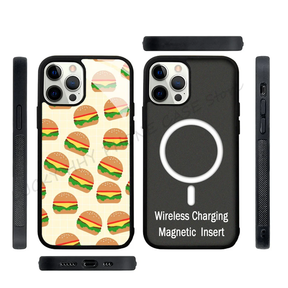 

Cute Burgers Phone Case Phone Case Strong Magnetic For IPhone 15 14 13 Pro Max 11 12 Mini For Magsafe