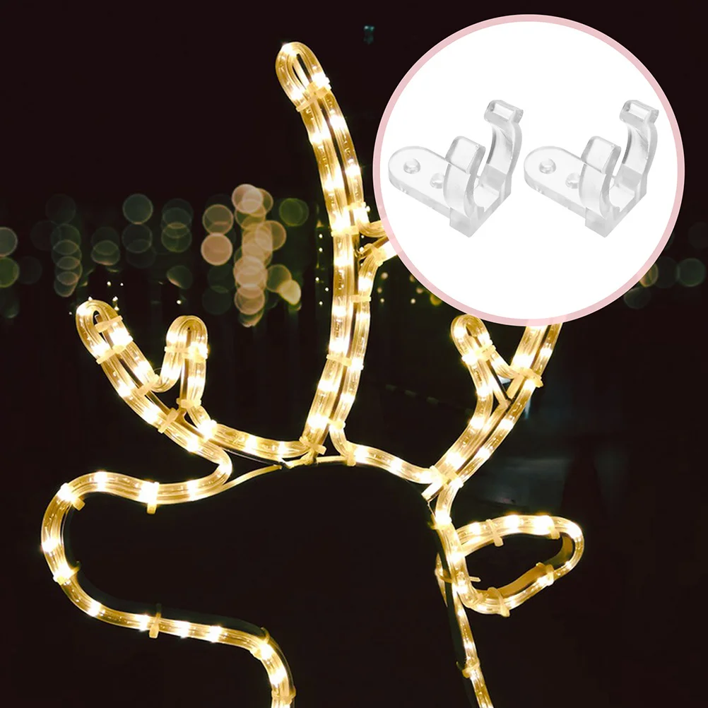 

50pcs Light Clips For Led Rope Lights Heavy Duty Mounting Clips Reusable Outdoor Christmas Neon String Patio Decor Holder
