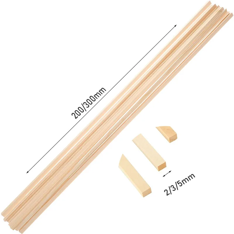 200/300mm balsa wood craft square stick model building carving handicraft education DIY accessories balsa stick width 2/3/5mm