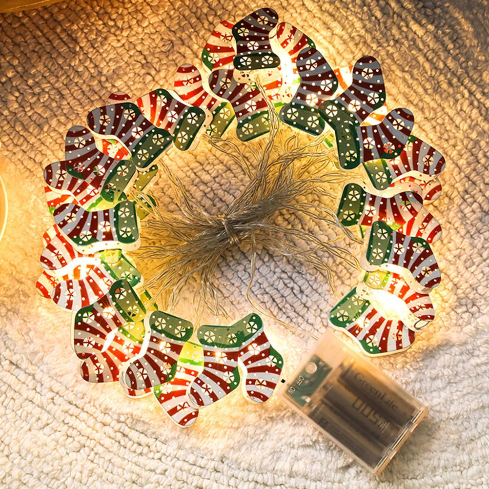 

1Set Xmas Lamp String Sock Shaped Decorative Light Premium LED Glow for Indoor Outdoor Party Wedding Celebration Ambience