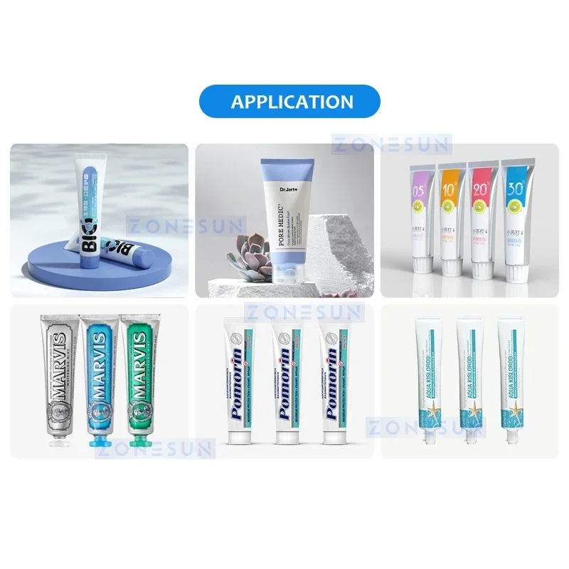 Zonesun ZS-QDFM125 Ultrasonic Plastic Tube Sealing Machine Toothpaste Facial Cleanser Soft Tube Sealer With Date Coder