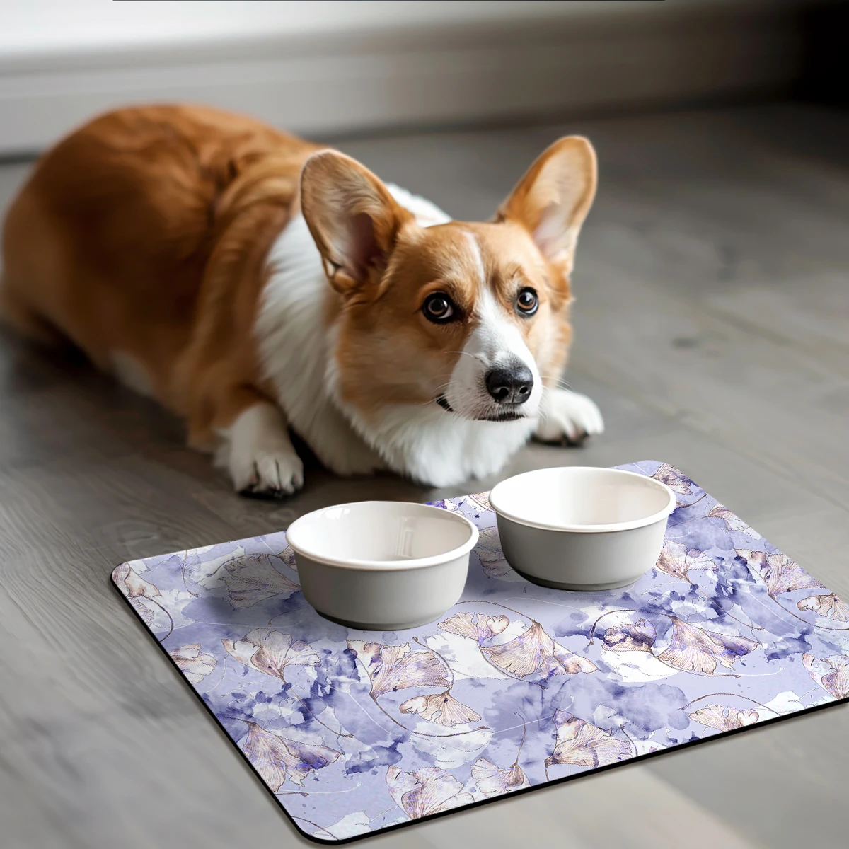 Vintage Floral Pattern Polyester Absorbent Mat - Retro Style Home Decor Mat, Suitable for Kitchen and Bathroom Use
