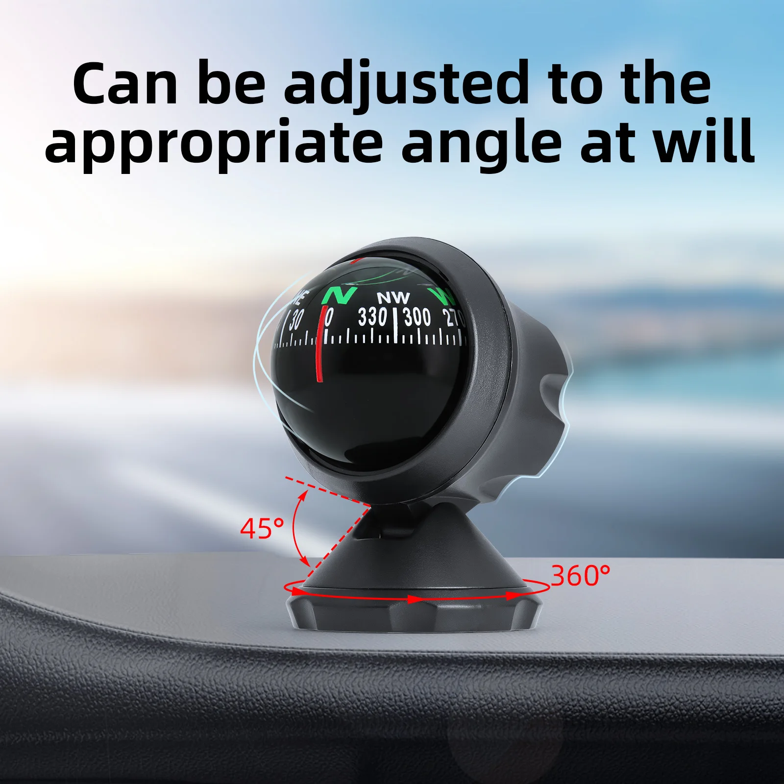 Waterproof Outdoor Measure Tool Vehicle Compass Multifunction Car Inclinometer Slope Automotive Interior Accessories Car Compass