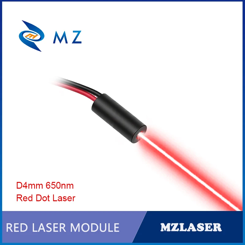 Compact Small Size Red Dot Laser Diode Module 650nm D4mm 0.5mW 1mW 5mW 3V Industrial Grade Spot Laser for Woodworking Machinery