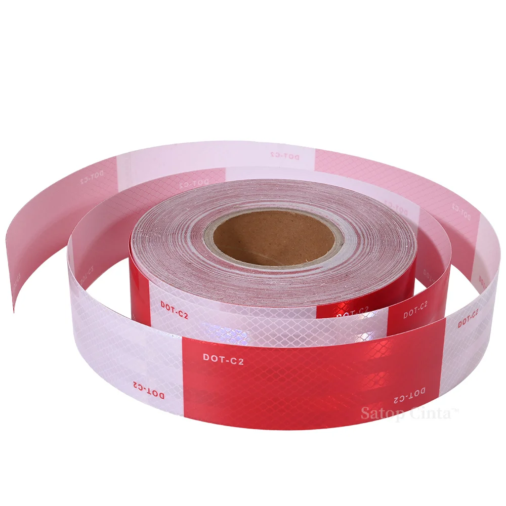 

5Cmx10M Reflective Tape Dot-C2 Waterproof Red White Car Sticker Reflective Self-Adhesive Safety Conspicuity Reflector For Things