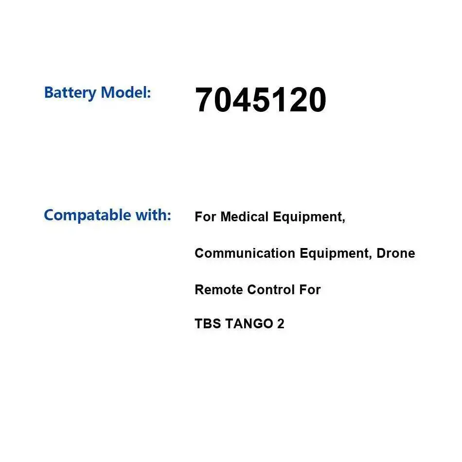 

Аккумулятор для ноутбука 7045120 5000 мАч для Tbs Team Blacksheep Tango 2 Fpv RC Radio Drone Controller