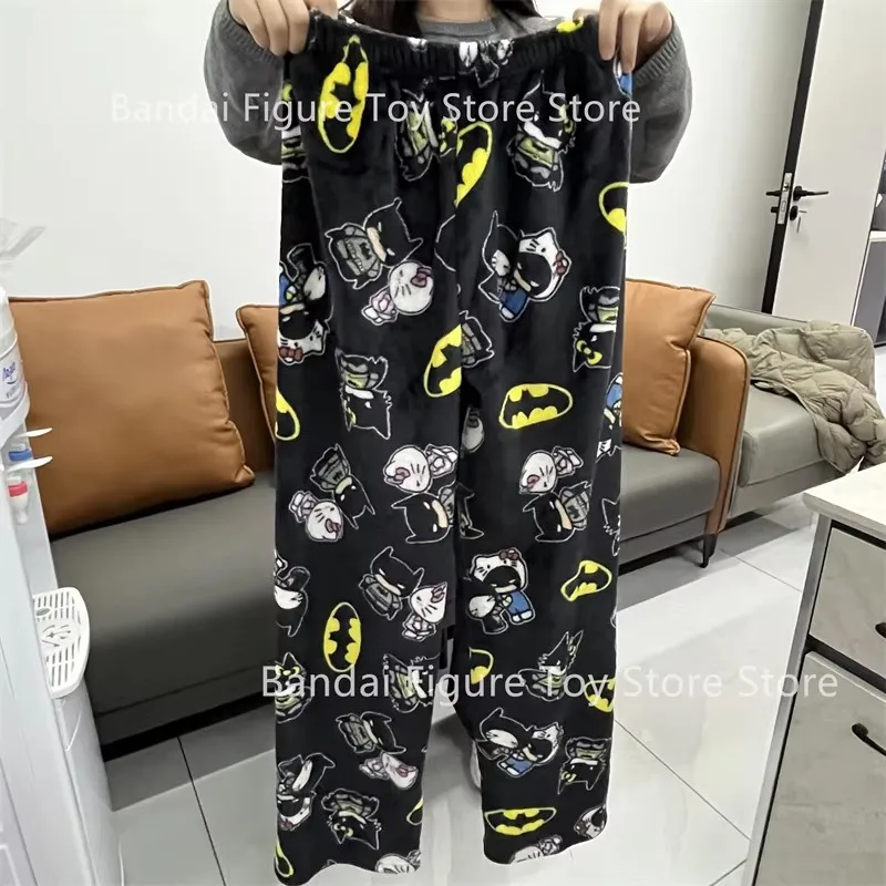 Anime Batman Autumn Pants Hellokitty Peripheral Winter Pajama Cartoon Ladies Warm Casual Xmas  Flannel Pants Clothing Y2k Gift