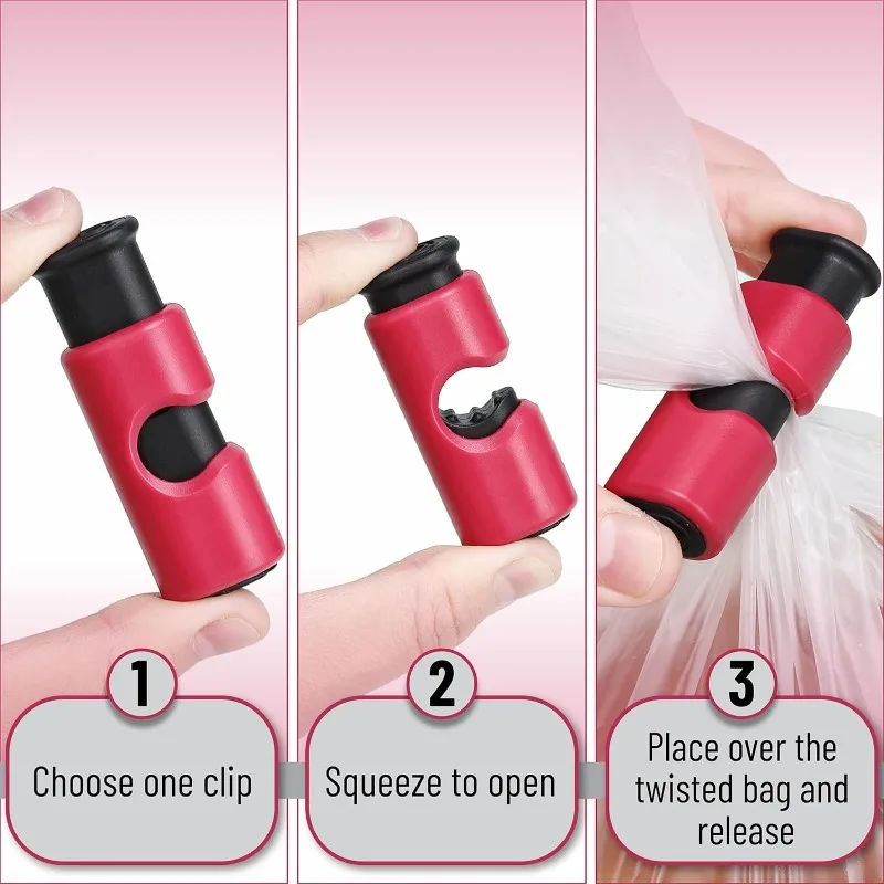 8Pcs Plastic Squeeze-Lock Bread Clips - Food Storage Clips for Bread, Snacks & Food Package Bags