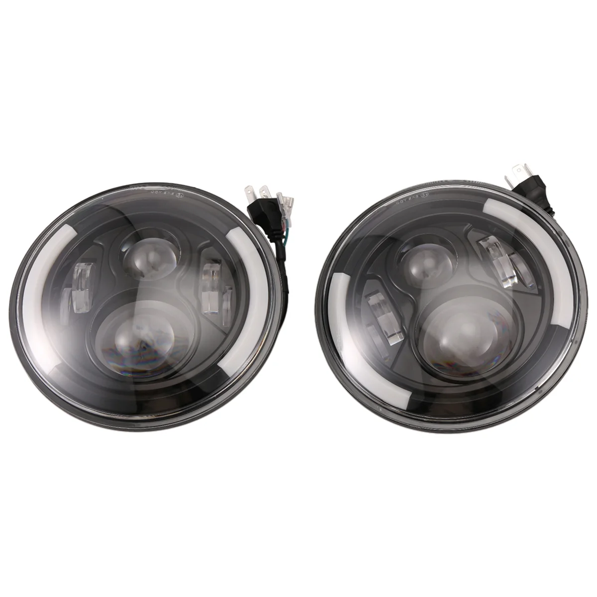 7 Inch LED Headlight Round 200W Halo Angle Eyes DRL Running Lamp for Jeep Wrangler JK LJ TJ CJ 1997-2018 2PCS