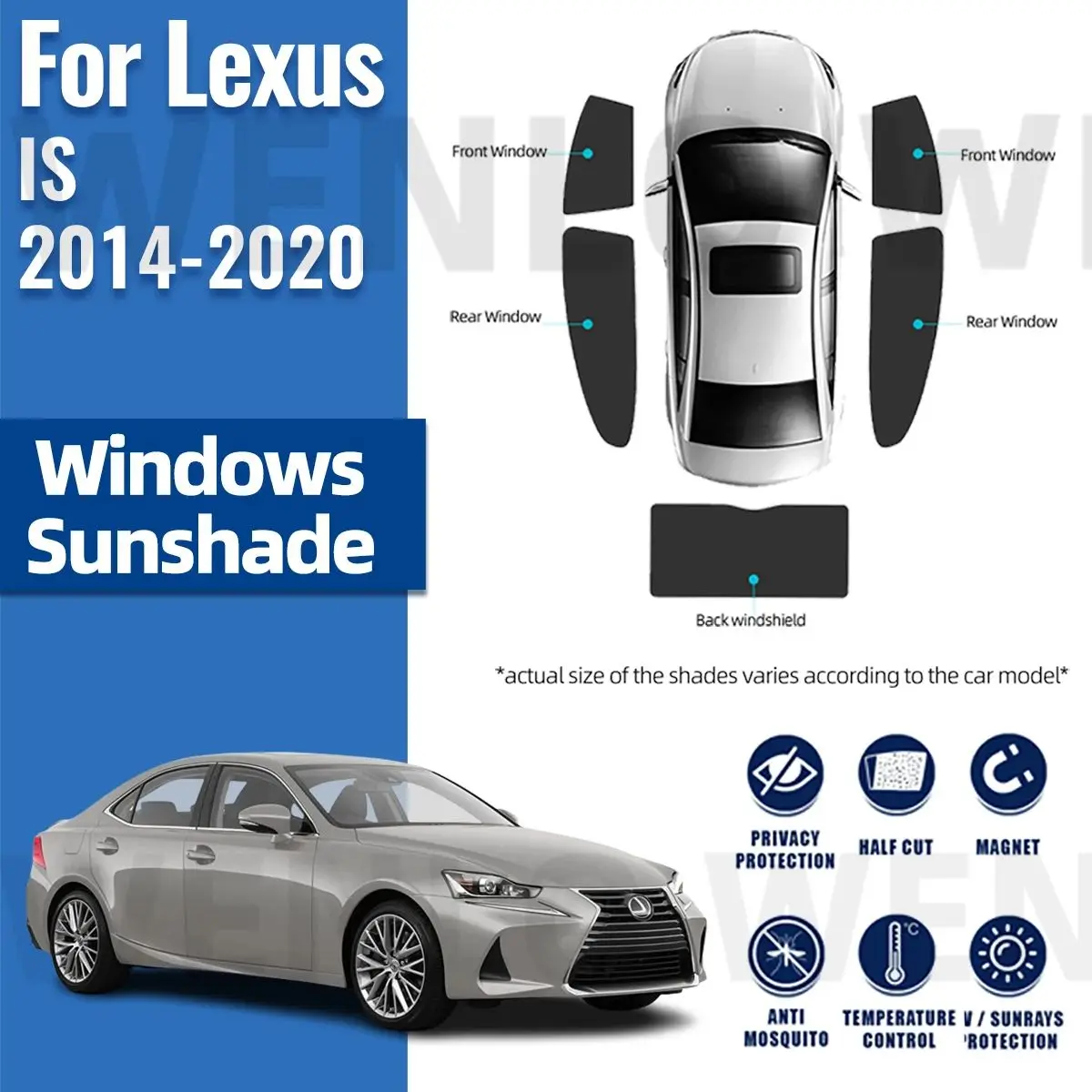 

For Lexus IS III 2013-2018 2019 2020 250 300H 350 Car Window Sunshade Magnetic Curtain Sun Shade Visor Net Mesh Protect Kids