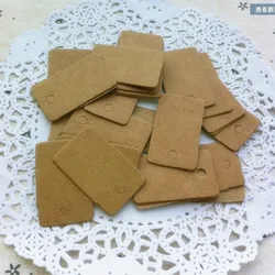 Small Rectangle Cardboard Blank Tag, Kraft Black Paper Garment Tags, Packaging Label, DIY, Price Hang, 1000 PCs/Lot, 2*4cm