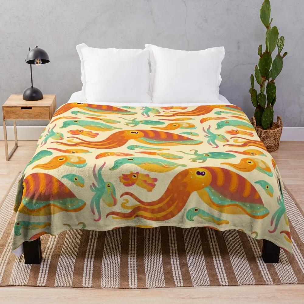 Cuttlefish Throw Blanket Designers blankets ands For Decorative Sofa Winter beds Sofa Blankets