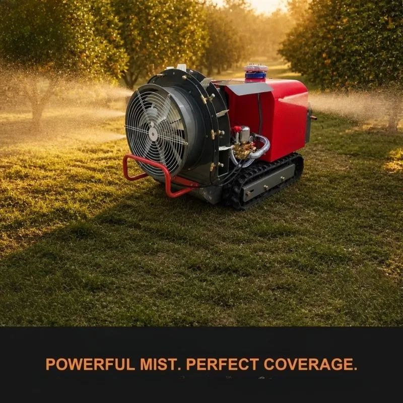 Custom made Remote Control Tracked  Electric Hybrid Air Blast  Ceramic Nozzles Self Propelled Crawler Orchard