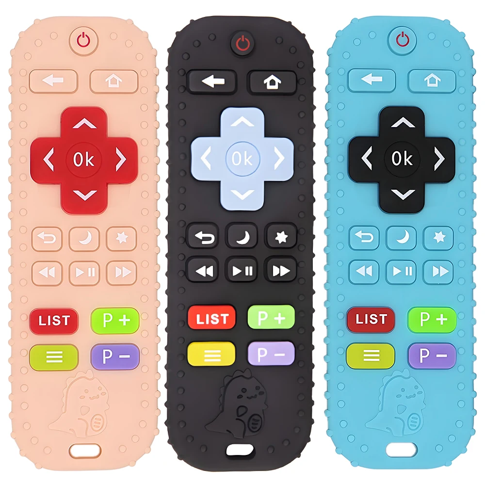 Children's Silicone Teething Remote Control Baby Mouthing Period Soothing Teething Toys Silicone Teeth