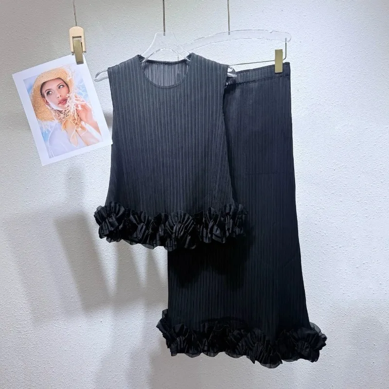 Miyake Pleated Dresses 2026 African Summer New V-neck Short Sleeve Bodycon Commuter Elegant Stretch Mid-length Dress for Women