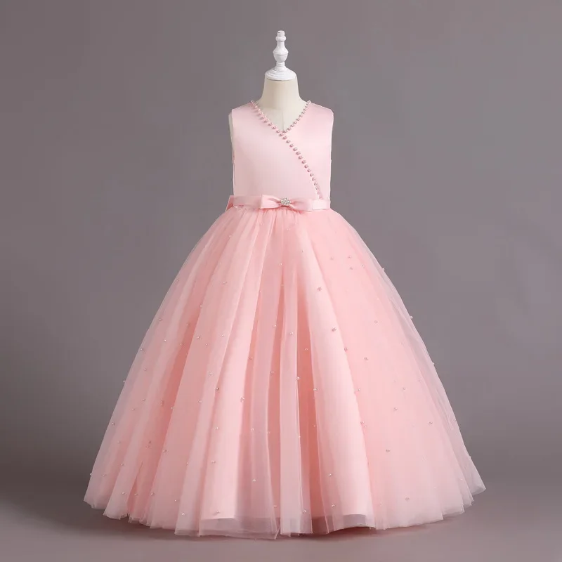 Vestidos de novia elegantes para niños, Vestido largo de princesa para niñas, vestidos de Navidad para niños, 8, 10, 12 y 14 años, nuevo