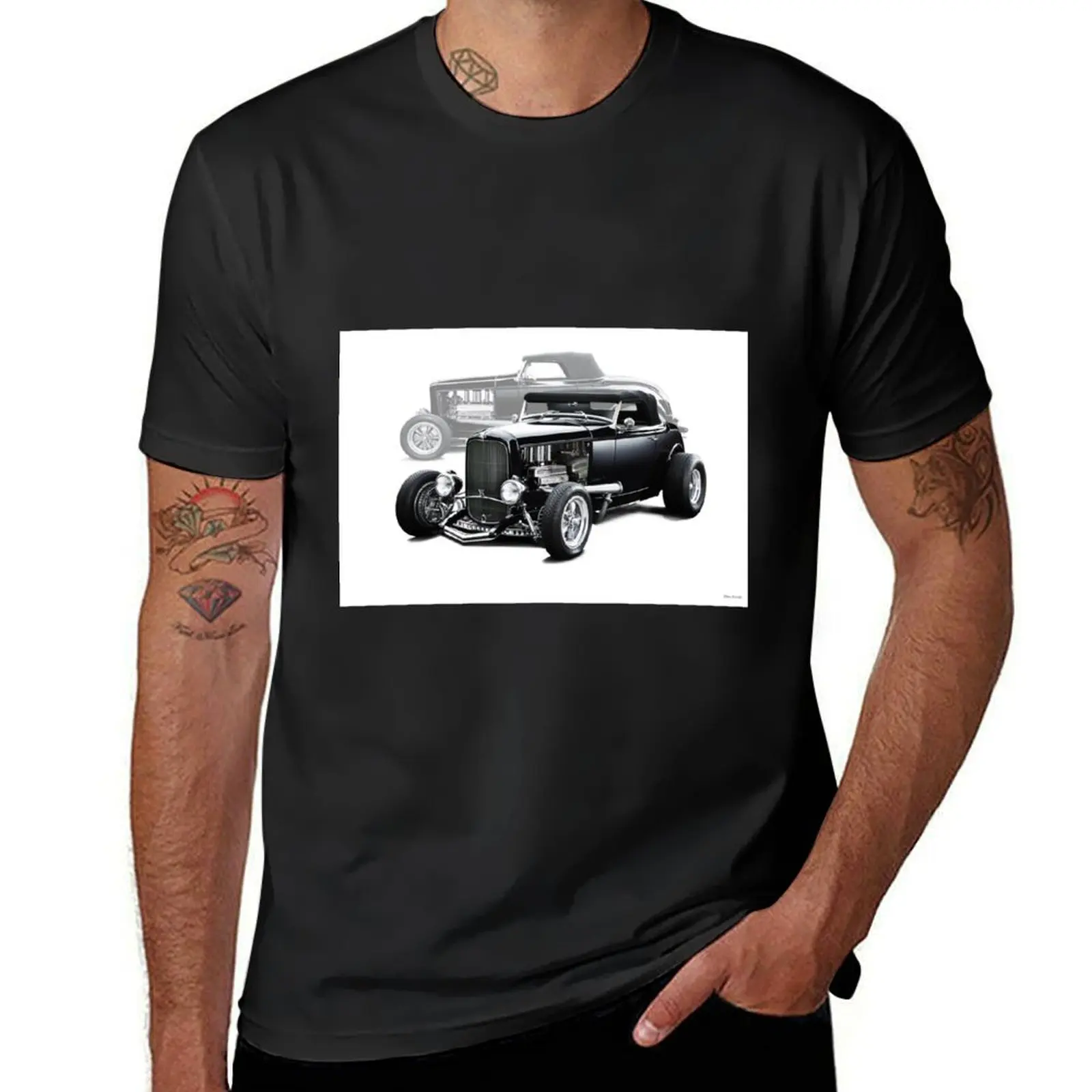 1932 Black n White Roadster T-Shirt sports fans boys whites blanks mens plain t shirts