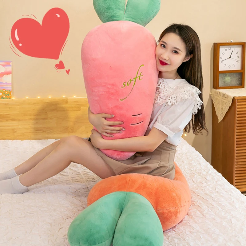 50cm Cartoon Plant Smile Carrot Plush Toy Cute Simulation Vegetable Carrot Pillow Dolls Stuffed Soft Toys For Children Gift