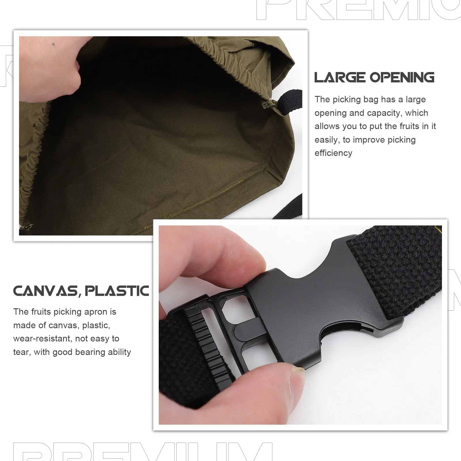 

Garden Aprons Fruit Picking Bag with Pockets Heavy Duty Canvas Storage for Berry Vegetable Harvest Outdoor Gardening Supplies