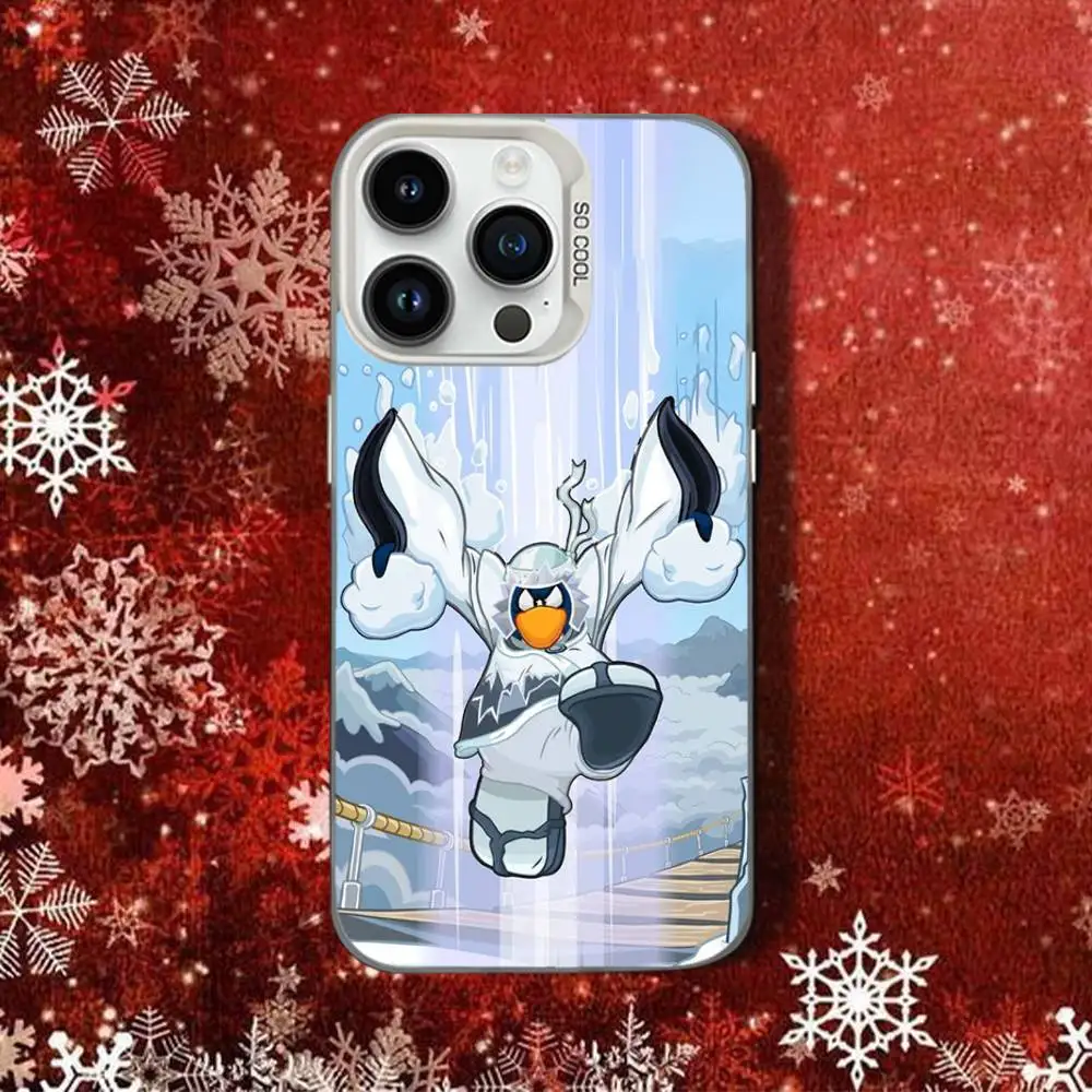 Game ClubS Penguin-S-ES Voor iPhone 14,16,15,17,13,12,11,Pro,SE4,Max,Plus,Air,Mini Telefoonhoesje Wit Snoep Schokbestendig