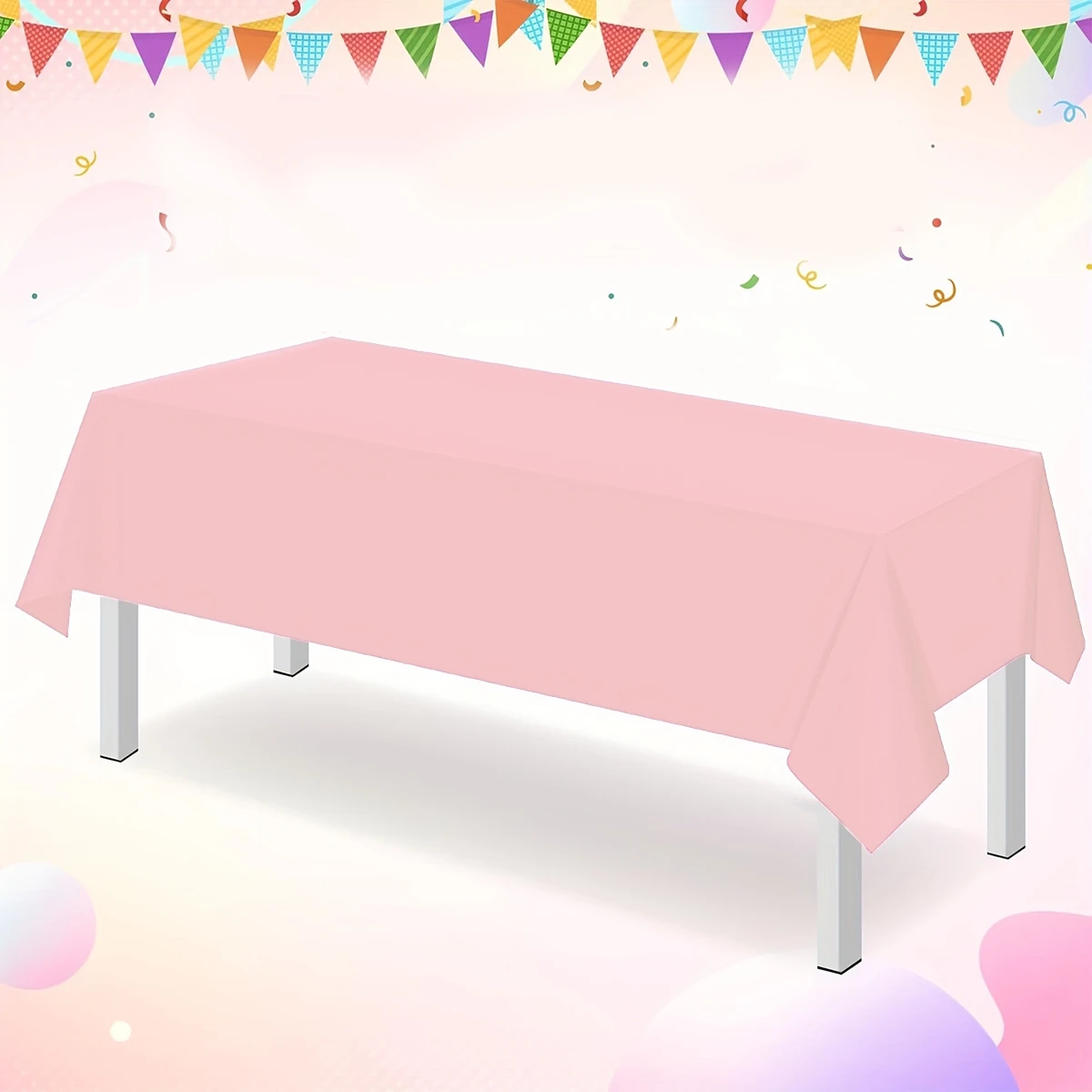 183 × 137 سنتيمتر الصلبة الوردي أغطية المائدة البلاستيك مفرش المائدة ل الزفاف الديكور الفتيات الكبار حفلة عيد ميلاد لوازم ديكور للطاولات