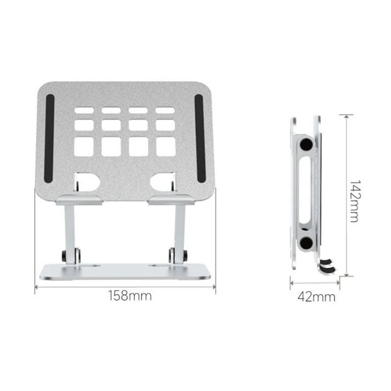 Aluminum Tablet Stand Holder For Desk Dual Rod Support Tablet Holder Adjustable Riser Applicable To 4-12.8Inch