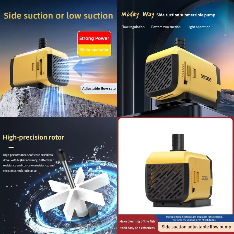 Fish tank water pump, small submersible pump, water circulation filter pump, side dedicated fish tank water pumping, ultra