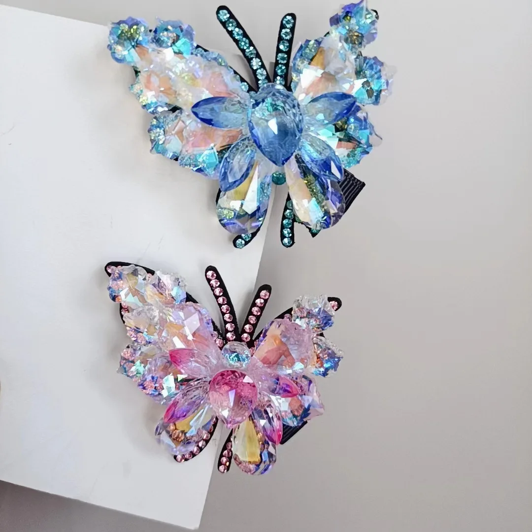 Han edition of the new handmade ornaments headdress hairpin butterfly hairpin ms crystal senior feeling while duck clip to clip