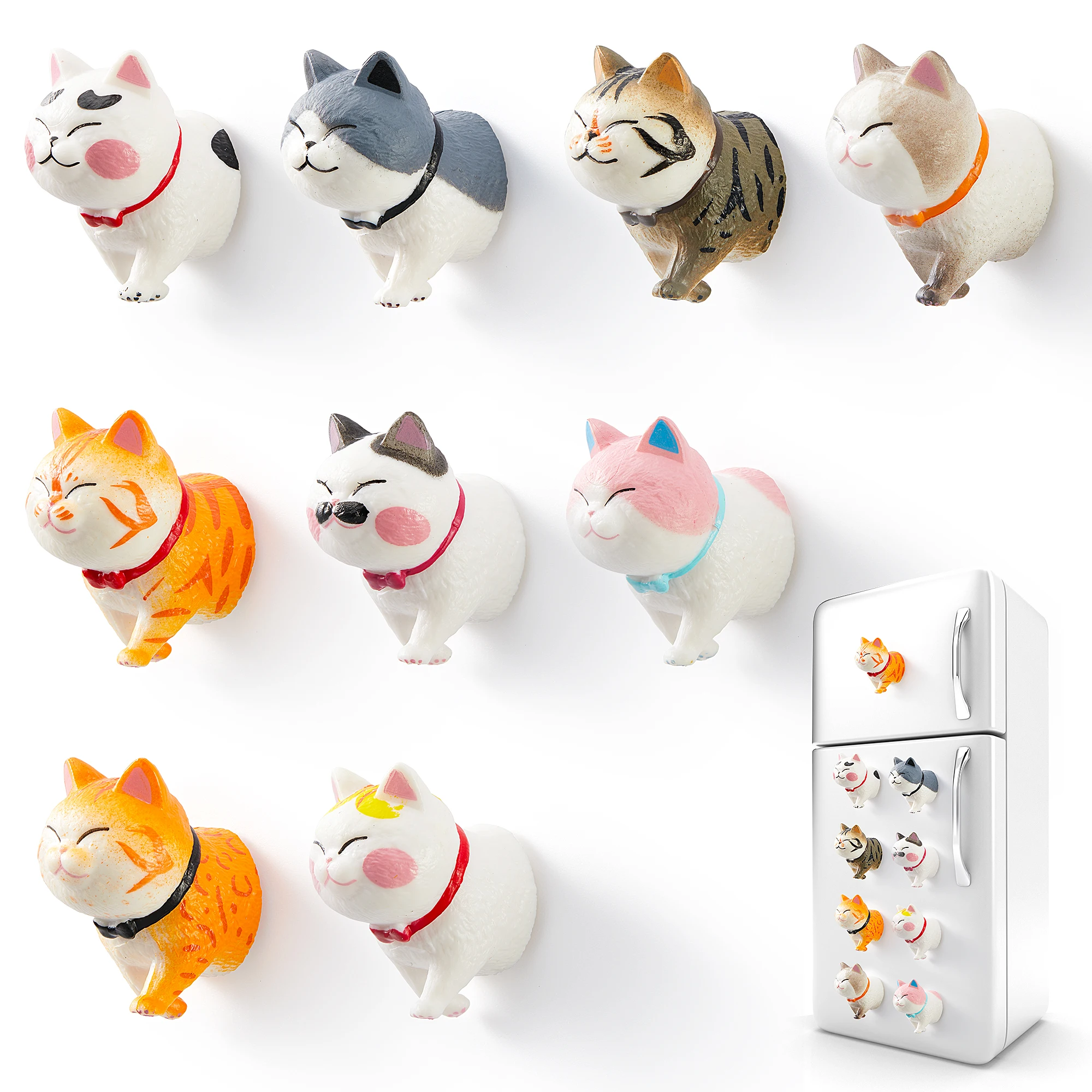 

9Pcs Cat Fridge Magnet - Bring The Cat to Your Fridge with These Adorable and Educational Fridge Magnets