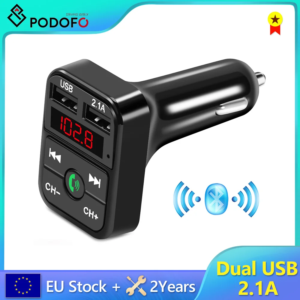 Car mp3 Handsfree Wireless Bluetooth Car Kit FM Transmitter TF Card LCD MP3 Player Dual USB 2.1A Car Charger Phone Charger