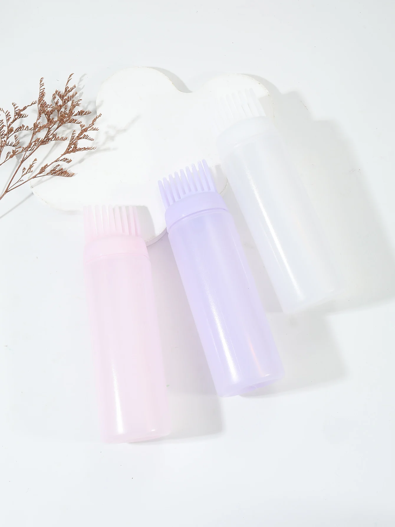 1 Stück Kammförmige Haarfärbeflasche, Haarfärbepinsel-Flasche, mit Markierungen, wiederverwendbar für Haaraccessoires – Detail 1