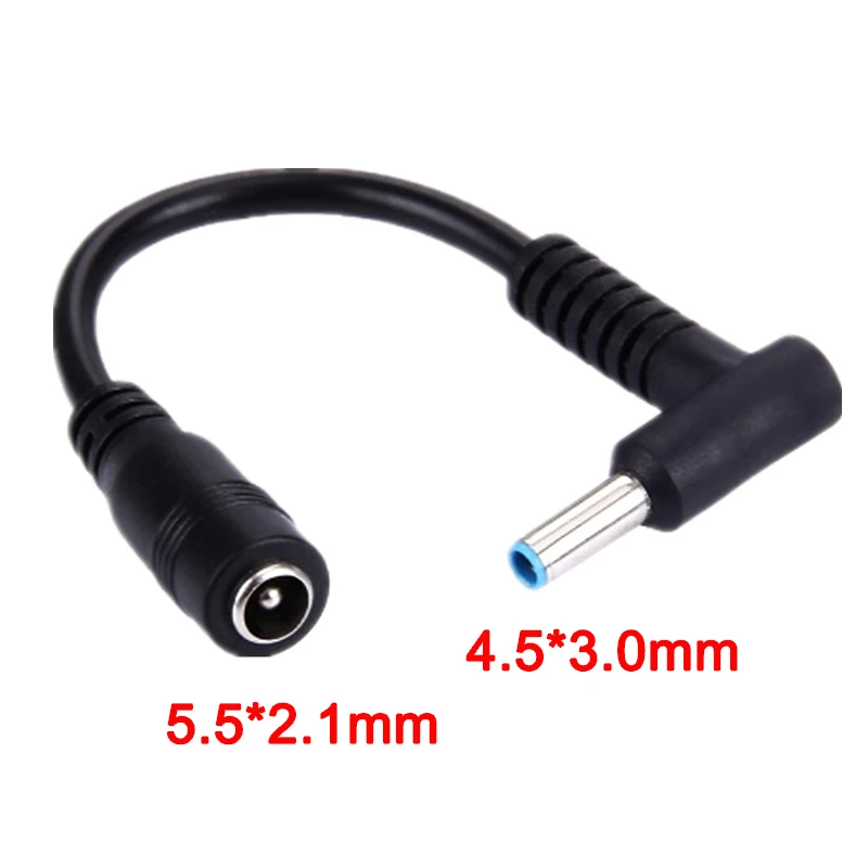 

5.5*2.1mm To 4.5*3.0mm DC Power Charger Converter Adapter Right Angle Cable For HP Blue Tips ﻿