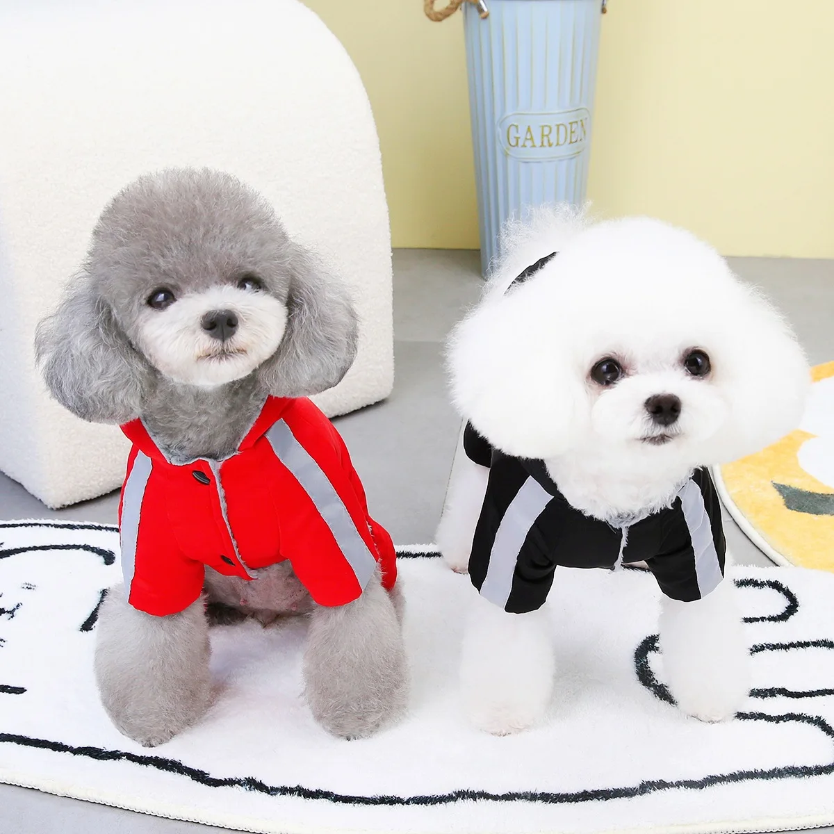Roupas para cães de estimação, roupas para animais de estimação com quatro pernas, reflexivas, acolchoadas de algodão, outono e inverno, novos esportes, roupas acolchoadas de algodão com quatro pernas