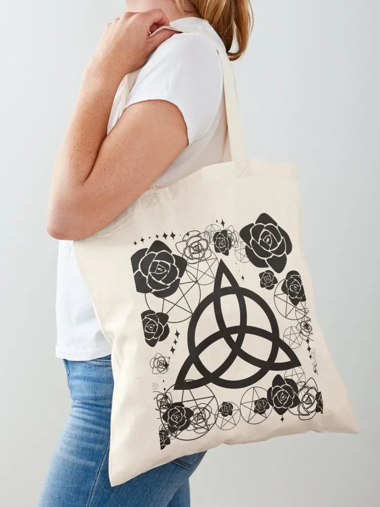 

Charmed Triquetra. Pagan, Wicca, Witches Tote Bag tote bag women eco bag folding Beach Large bags for women