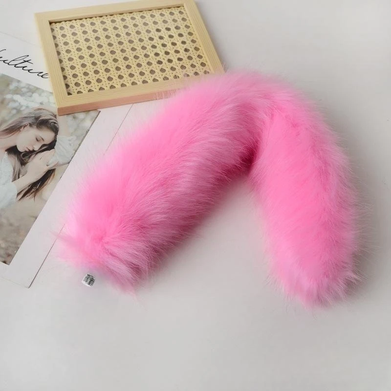 30-100cm Sexy Pink Dummy Fox Tails with Detachable Alloy Butt Plug for Couple BDSM Adult Fantasy Teasing Anal Sex Toys