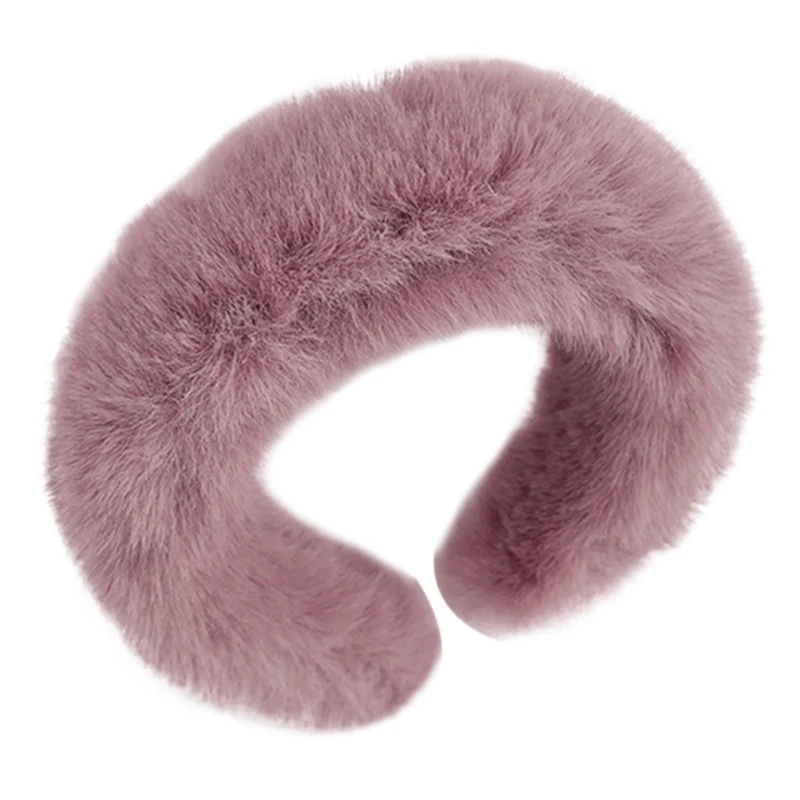 Opaska ze sztucznego futra PlushHair Hoop PlushHeadband opaska do pielęgnacji skóry z pałąkiem na głowę