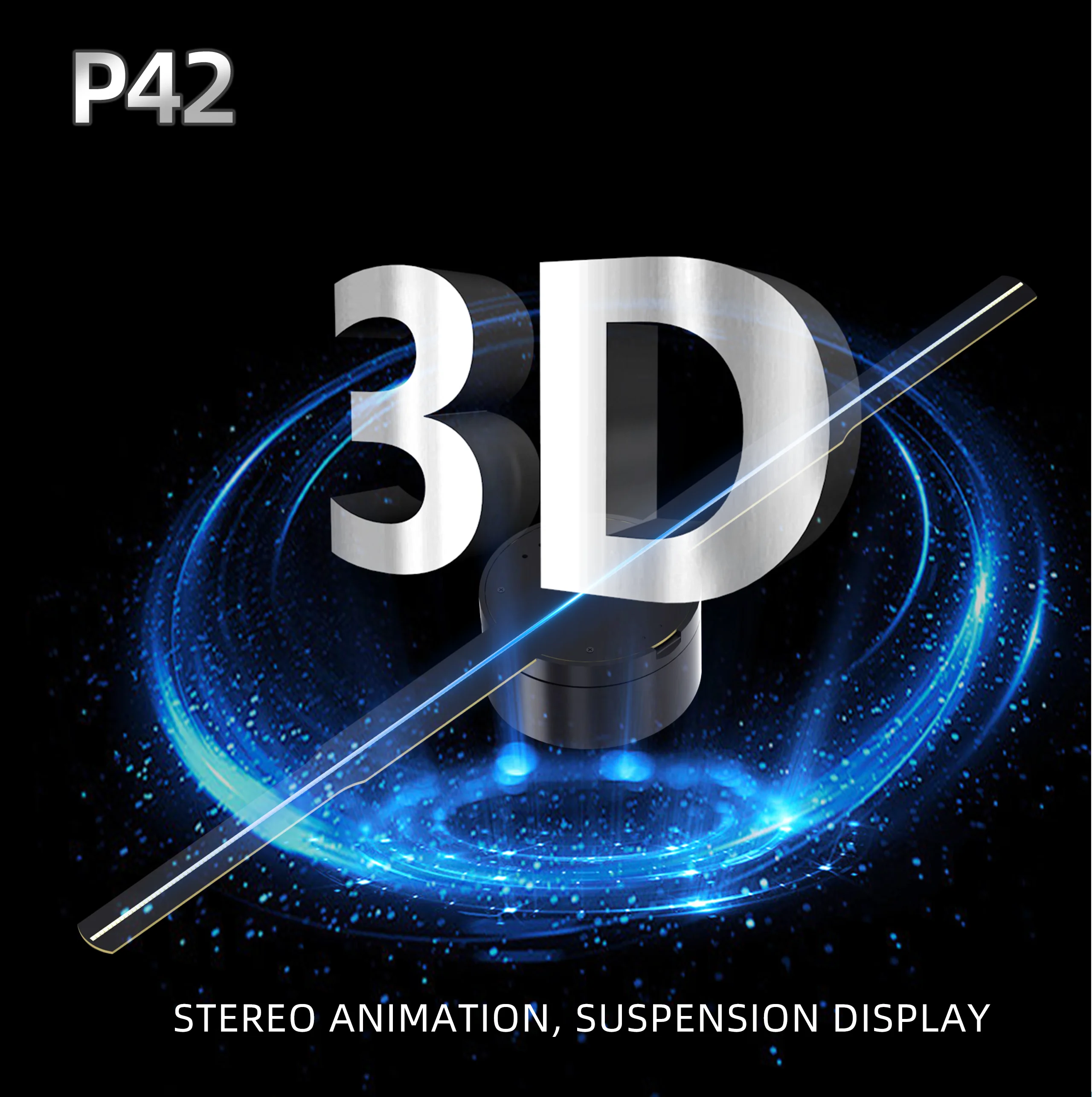 P42 3d hologram fan app / remote control naked eye advertising displayer