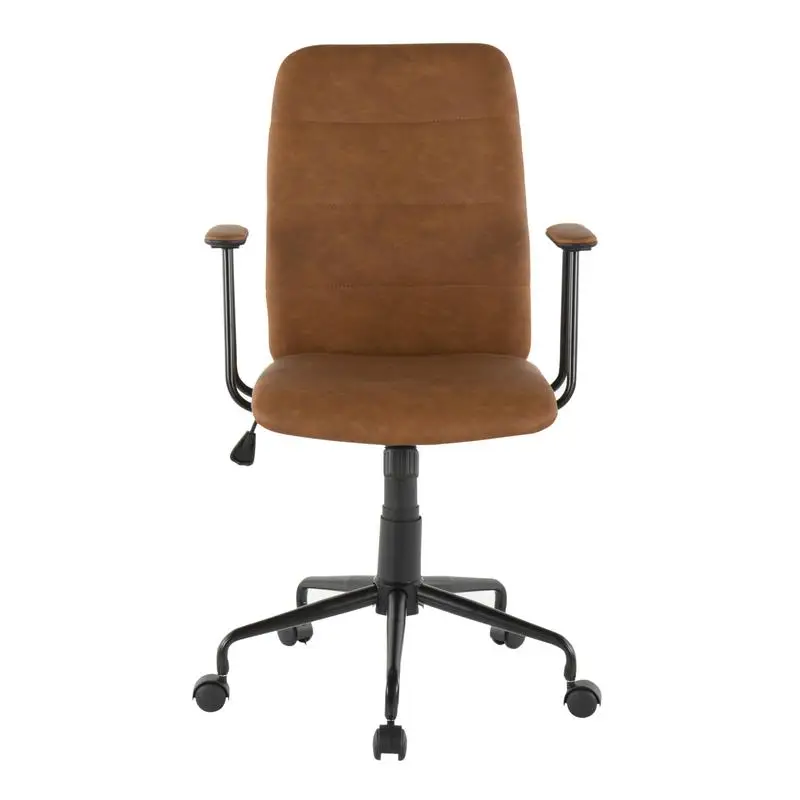 Brown Faux Leather Contemporary Office Chair