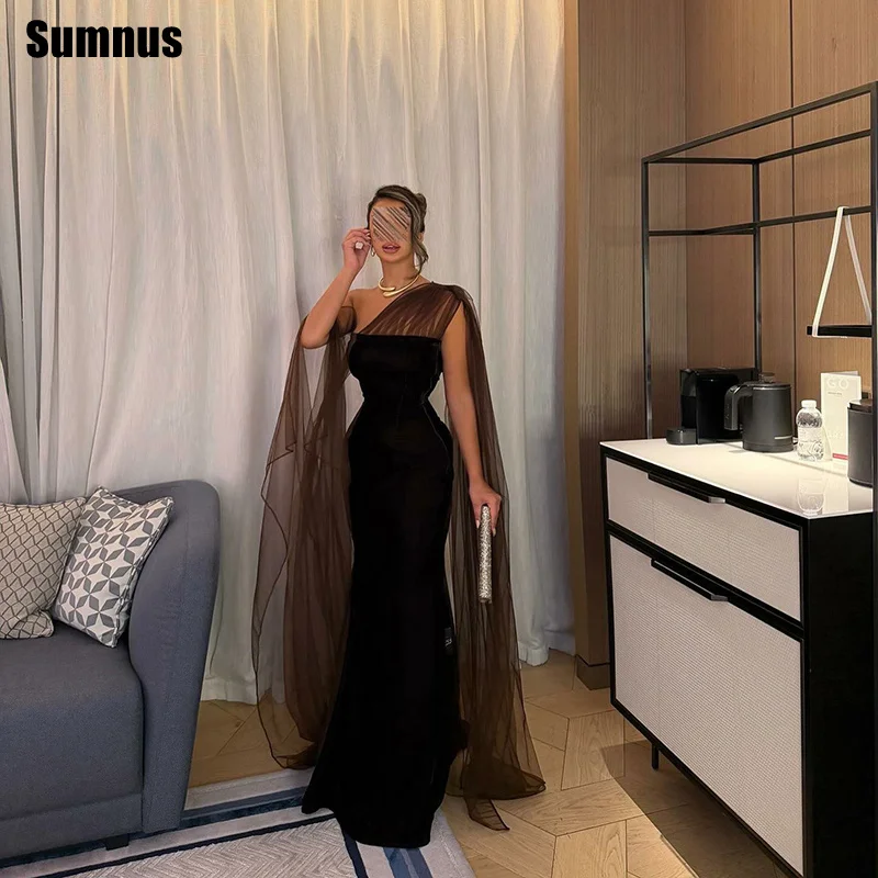 

Sumnus Modern Mermaid Prom Dress Contrast Color Strapless Sleeveless Party Dresses Floor Length Evening Dress Customized