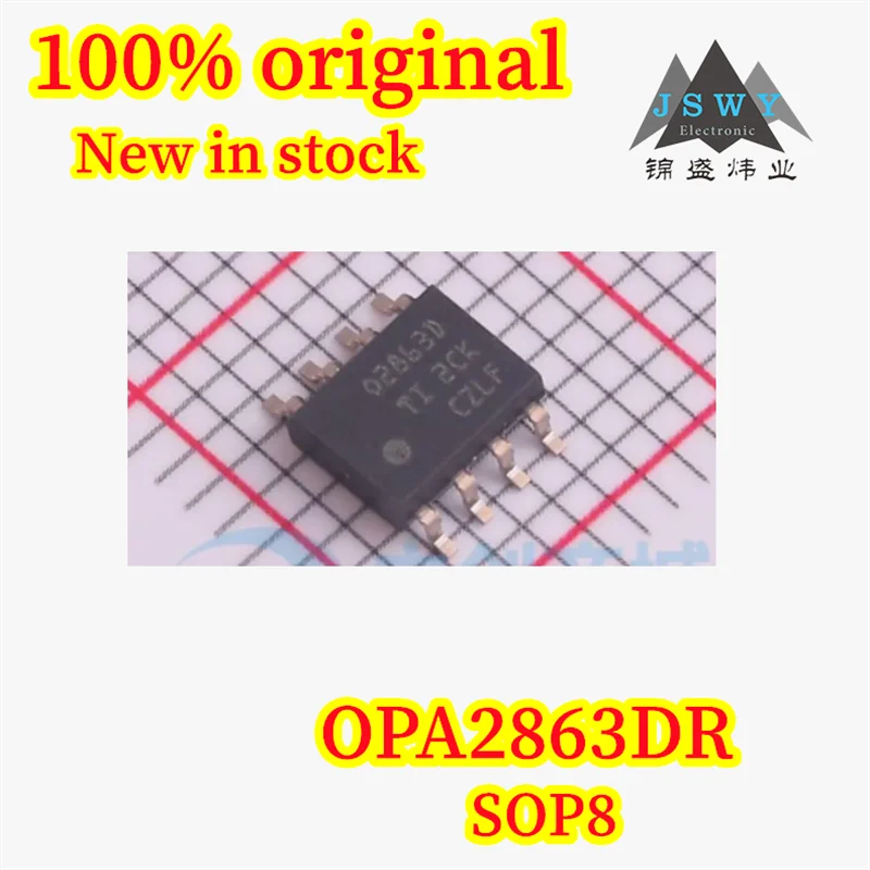 

(5/20PCS) 100% New OPA2863DR OPA2863D 02863D SOIC-8 Precision Operational Amplifier Original Spot Chipset